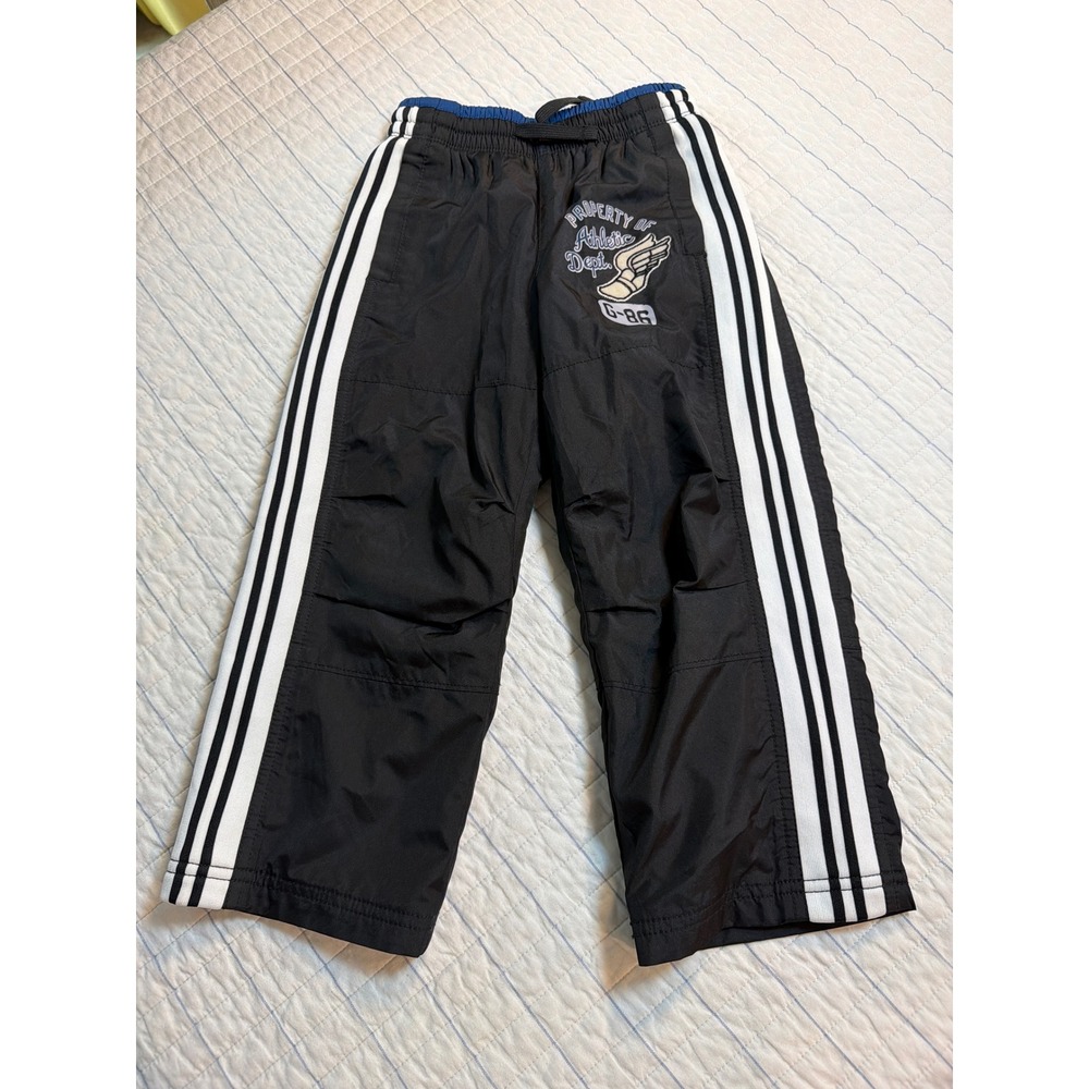 Gap Kids Athletic Pants Black White Stripe Track Windbreaker Boys XS 4-5 Vtg '08